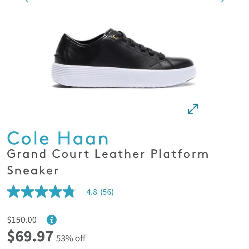 Cole Haan Grand Court Leather Platform Sneaker